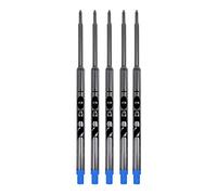 Juegos de recargas de bolígrafos Compatible con bolígrafos Waterman. Recargas de bolígrafo suave de punto medio (JUEGO DE 5 TINTA AZUL)