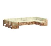Juegos De Sofás 3 Pcs Natural Y Crema Madera De Acacia Sólida Vidaxl