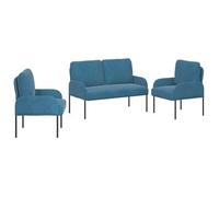 Juegos De Sofás Con Cojín 3 Pcs Azul 115 X 56 X 80 Cm Vidaxl