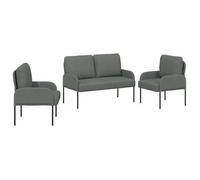 Juegos De Sofás Con Cojín 3 Pcs Gris Oscuro 115 X 56 X 80 Cm Vidaxl