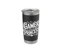 Jugador Princesa Gaming Queen Lindo Gamer Girl Vaso térmico de acero inoxidable de doble pared