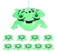 Juguete Inflable 10 Piezas de Rana Verde de Plástico para Fiesta | Forma de Rana, Ligero y Rebotante, Adecuado como Adorno y Favor para Celebraciones