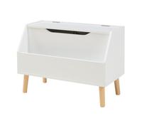 Juguetero aavanrar con tapa mdf 60x30x43cm - blanco [en.casa]