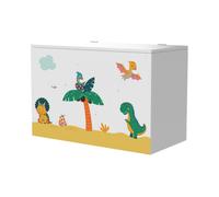 Juguetero para niños oleiros motivo dinosaurio aglomerado 40 x 60 x 30 cm multicolor [en.casa]