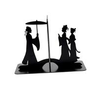 Jugutyeg 2 Piezas Silhouette Sujetalibros Organizador Estantería Creativo Decorativo Soporte Metal Diseño Original Adecuado para Oficina Escritorio Dormitorio, Tres Personas