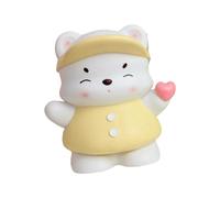 Jugutyeg Hucha Estatua de Oso Alcancía Tarro de Almacenamiento Escultura Animal Vinilo Adecuado para Dormitorios Infantiles Adornos de Escritorio Colección, con corazón, Individual