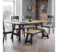 Julian Bowen Hockley - Mesa de Comedor, Color Negro y Roble