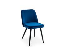Julian Bowen Juego de 2 sillas de comedor Burgess, azul | Sillas de cocina tapizadas modernas para comedor, asiento de cocina acolchado