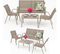 JUMI: Juego de muebles de jardín, incluye 2 sillones, un sofá, una mesa y un juego completo para exteriores, ideal para terrazas