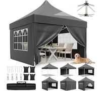 JUMMICO Carpa Plegable 3x3 Playa|Carpa Exteriores Plegables|Tenda Campismo | Altura ajustable, Forma cónica antiviento. Lona 210D UV50+. Estructura reforzada. Ventilación por chimenea