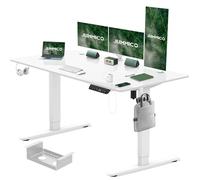 JUMMICO Escritorio Ajustable en Altura - Mesa Eléctrica Ajustable con Función de Memoria, Escritorio de Pie, Mesa de Ordenador 160 x 70 cm, Blanco