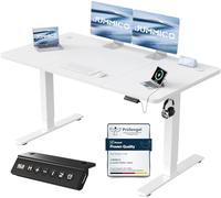 JUMMICO Escritorio Elevable Eléctrico con Cargador USB, Escritorio Regulable en Altura Ergonomica Escritorio de pie Ajustable Smart Panel con Funciones de Memoria, Standing Desk (Blanco, 140 * 60cm)