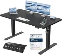 JUMMICO Escritorio Elevable Eléctrico con Cargador USB, Escritorio Regulable en Altura Ergonomica Escritorio de pie Ajustable Smart Panel con Funciones de Memoria, Standing Desk 140 x 60 cm, Negro