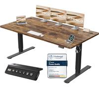 JUMMICO Escritorio Elevable Eléctrico con Cargador USB, Escritorio Regulable en Altura Ergonomica Escritorio de pie Ajustable Smart Panel con Funciones de Memoria, Standing Desk 180 x 80 cm, Marron