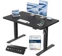 JUMMICO Escritorio Elevable Eléctrico con Cargador USB, Escritorio Regulable en Altura Ergonomica Escritorio de pie Ajustable Smart Panel con Funciones de Memoria, Standing Desk 120 x 60 cm, Negro