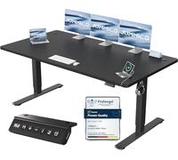 JUMMICO Escritorio Elevable Eléctrico con Cargador USB, Escritorio Regulable en Altura Ergonomica Escritorio de pie Ajustable Smart Panel con Funciones de Memoria, Standing Desk 180 x 80 cm, Negro
