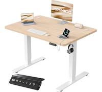 JUMMICO Escritorio Elevable Eléctrico con Cargador USB, Escritorio Regulable en Altura Ergonomica Escritorio de pie Ajustable Smart Panel con Funciones de Memoria, Standing Desk 100 x 60 cm, Beige