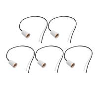JUMPLAWN 5piezas Porta Bombillas con Cable Blanco Portalámparas de Rosca para Lámparas Colgantes Base de Casquillo Compatible con Iluminación de Oficina y Jardín Repuesto Seguro y Duradero