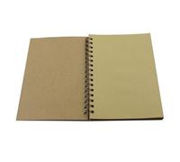 JUMPLAWN Cuaderno Espiral y Oficina A5 Kraft Vintage para Dibujo | Papel Kraft Color Caqui, Páginas Perforadas y Firmes, para Estudiantes, Escritura y Bocetos Repetidos