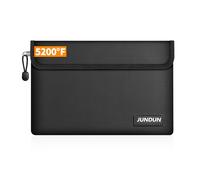 JUNDUN Bolsa para documentos ignífuga (27 x 17 cm, 5200 °F), bolsa para | Caja fuerte resistente al fuego impermeable para guardar billetes para documentos/dinero/pasaporte/archivo bancario y dinero