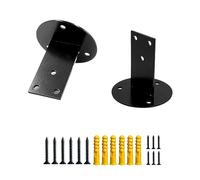 JuneFanwei 2 soportes de pasamanos negros de acero inoxidable resistentes para barandilla de escalera con tornillos