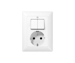 Jung AS 5575 EU WW Interruptor combinado de enchufe serie blanco alpino - AS5575EUWW