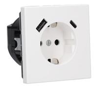 Jung LS1520-15CAWWM SCHUKO Steckdose mit USB-Ladegerät, Serie LS, schneeweiß Matt
