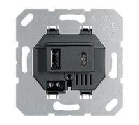 Jung Toma de carga USB tipo A y C Negra - USB15CASW