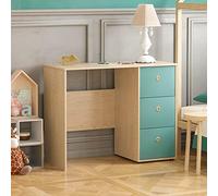 Junior Vida Neptune - Escritorio de 3 cajones para computadora, computadora portátil, estación de Trabajo, Estudio en casa, Muebles para niños (Azul y Roble)