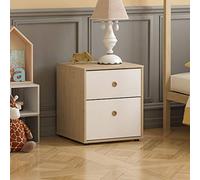 Junior Vida Neptune - Mesita de Noche con 2 cajones, cómoda de Almacenamiento para Dormitorio, Muebles Infantiles (Blanco y Roble)
