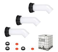 Junrvivy 3 piezas IBC tapón de desagüe, accesorios de tanque IBC adaptador IBC boquilla de salida, S60x6 IBC rosca gruesa contenedor accesorios IBC Depósito Depósito Tapa Boquilla para IBC Tanque de