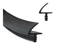 Junta de goma para puertas de habitaciones, burlete para marco de puerta, burlete ideal también como protección acústica, para ranura de 3 mm y pliegue de 11 mm (negro, 10 m)
