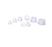Junta de sellado de cubierta de extremo de tapón de orificio de ojal tipo hebilla de goma de silicona de 4,5mm-50mm(White,7.5x5mm(10pcs))