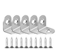 Junta de soporte esquina gabinete acero inoxidable con tornillos, sujetadores for mamparas madera, estantes, herrajes for muebles Adatto per ripiani e supporti(5Set-16x30mm)