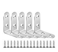 Junta de soporte esquina gabinete acero inoxidable con tornillos, sujetadores for mamparas madera, estantes, herrajes for muebles Adatto per ripiani e supporti(5Set-16x40mm)