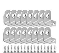Junta de soporte esquina gabinete acero inoxidable con tornillos, sujetadores for mamparas madera, estantes, herrajes for muebles Adatto per ripiani e supporti(20Set-16x20mm)