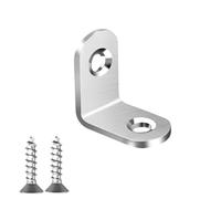 Junta de soporte esquina gabinete acero inoxidable con tornillos, sujetadores for mamparas madera, estantes, herrajes for muebles Adatto per ripiani e supporti(1Set-16x30mm)