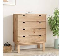 JUNZAI Cómoda Cajonera, Comodas Y Cajoneras Dormitorio, Mueble Habitacion, Cajoneras Escritorio, Mueble Cajones, Gavetero Dormitorio, de Madera Maciza de Pino 76,5x39,5x90 cm