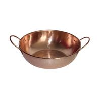 JunZheHub Cocina de Inducción Eléctrica Olla de Cobre Cazo Sartén Redonda Poco Profunda con Amplia del Interior Adecuada para Cocinar Guisos Hogar, 26cm