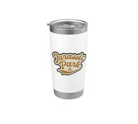 Jurassic Park Script Logo Vaso térmico de acero inoxidable de doble pared