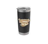 Jurassic Park Script Logo Vaso térmico de acero inoxidable de doble pared