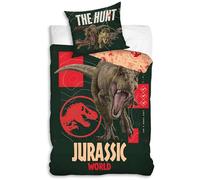 Jurassic World Ropa de Cama para niños, Reversible, con Cremallera, 100% algodón 140x200cm+70x90cm Oeko-Tex (Jurassic World)