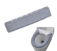 JURENEE Fundas Asiento de Inodoro Gris Oscuro, Cubierta de Asiento de Inodoro Doméstica Engrosada, Funda Tapa WC de Material de Poliéster, Fundas WC Caliente, Curación Cálida, Confort Táctil