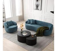 JURMALYN Sofá modular de 220 cm para sala de estar, sofá curvo con juego de sofá giratorio, sofá boucle tapizado de lujo y sillón redondo, juego de 2 unidades para el hogar, oficina, apartamento