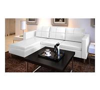 Juroupi Sofá seccional 3 plazas Cuero Artificial Blanco Blanco Mueble de casa Máximo Relax y Confor