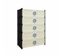 JUSHZ Zapatero Entrada Recibidor Mueble Zapatero Armario para Guardar Zapatos Tela Zapateras Alto Armario De Almacenamiento para Pasillo Plástico (63x32x85cm,White)