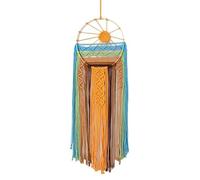 JUSKAQZYI Campanillas de Viento Tapiz De Macramé For Colgar En La Pared, Diseño De Amanecer Y Atardecer, Tapices Bohemios Tejidos A Mano, Decoración De Pared con Sol Colorido(Sunshine)