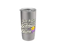 Just A Girl Loves Softball y Slime Player Humor Vaso térmico de acero inoxidable de doble pared