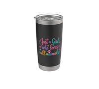 Just A Girl Who Loves All Animals Cute Animal Lover Vaso térmico de acero inoxidable de doble pared