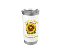 Just A Girl Who Loves Canaan Dog Sunflower Funny Dogs Vaso térmico de acero inoxidable de doble pared